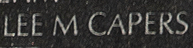 Engraved name on The Wall of Sergeant Lee Marvin Capers, U.S. Army